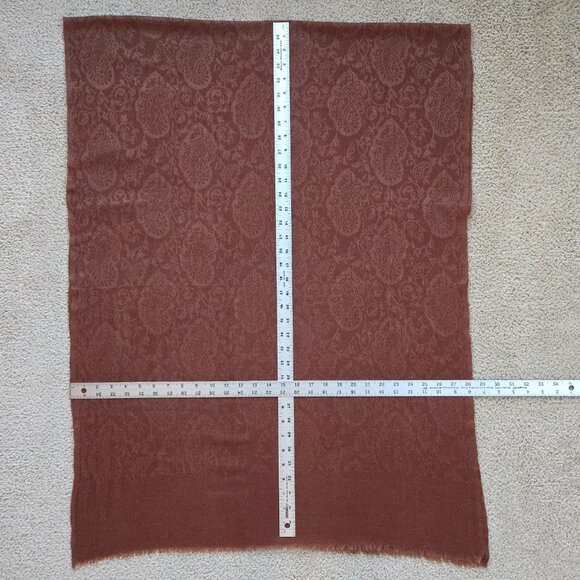 NWOT Cashmere Jacquard Lightweight Scarf Milk Chocolate - Picture 2 of 10